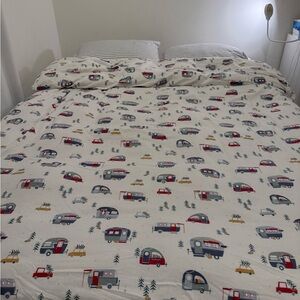 Garnet Hill Camping Theme Flannel Duvet